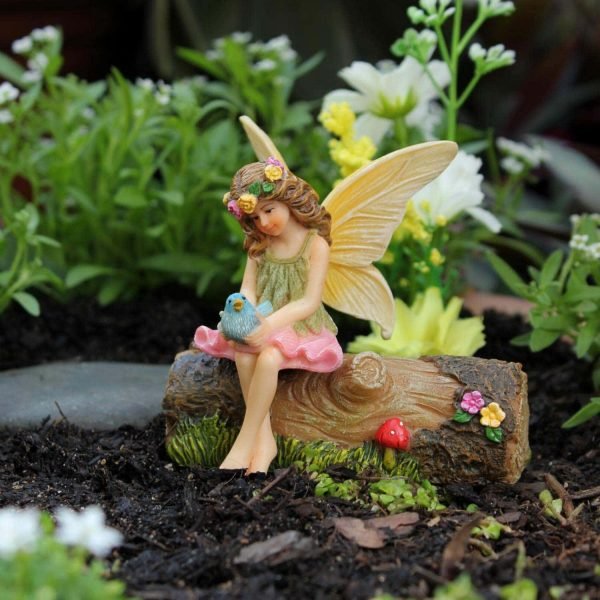 Fairy Vicky Sitting on a Log - Fairy Garden Fairies - Image 2
