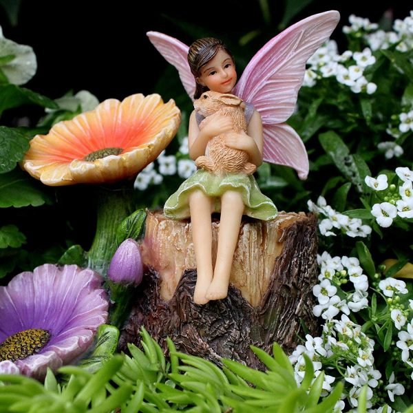 Fairy Figurines And Flower Stump Set - Image 4
