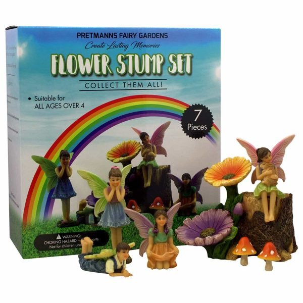 Fairy Figurines And Flower Stump Set - Image 5